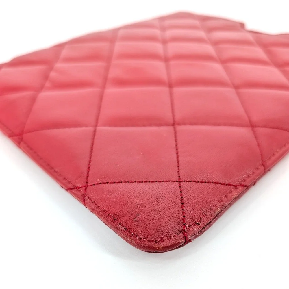 Michael Kors Quilted Leather Tablet Sleeve Red Studded Tablet Sleeve 10x8in